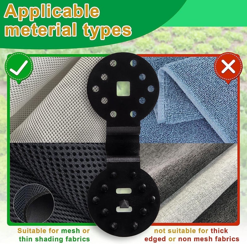 JOYSAND 100 Pack Shade Cloth Clips, Round Plastic Sun Shade Net Clip, Fabric Clips,Shade Cloth Heavy Duty Lock Grip for Anti Bird Netting, Gardening Shade Cloth,Windproof Awning Clamp - Image 3
